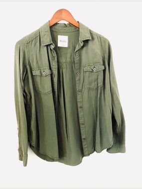 MUDD Long Sleeve Green Flannel Button Shirt Size XS EUC